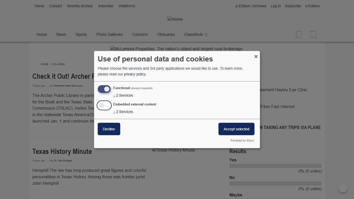 Columns Archer County News
